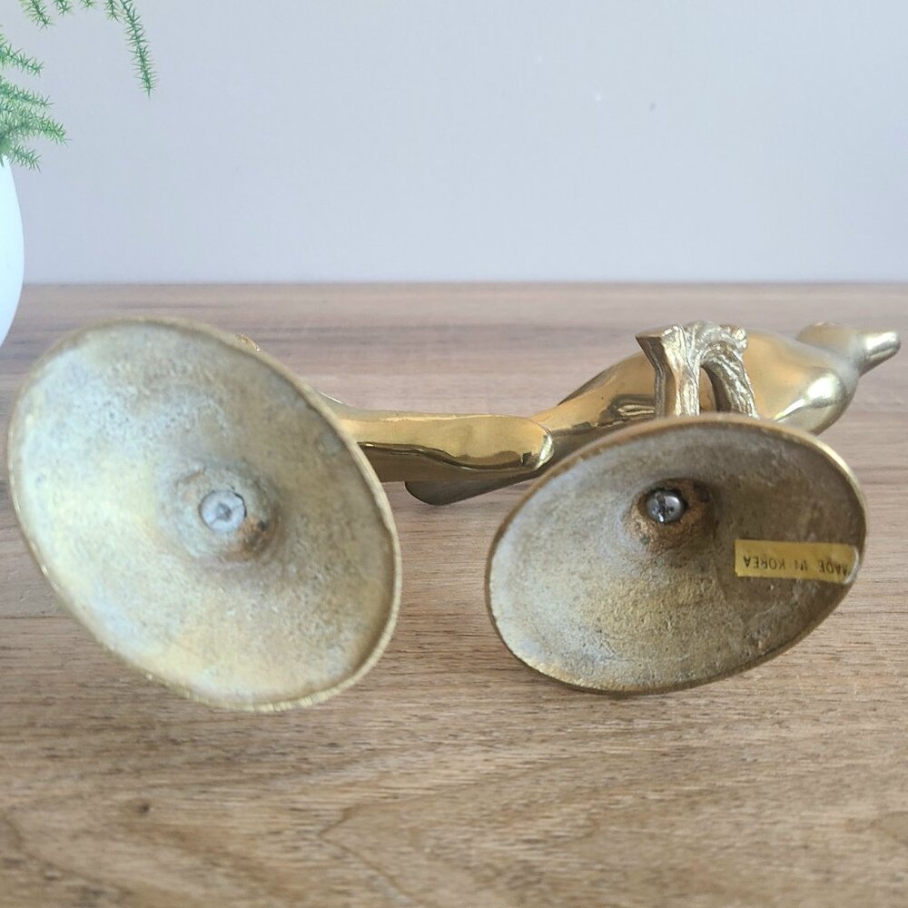 Set of 2 vintage brass birds on branches figurines. - Picture 7 of 7